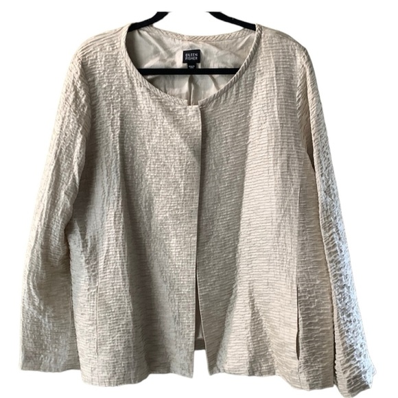 Eileen fisher slik  textuer blazers size medium office - Picture 1 of 8